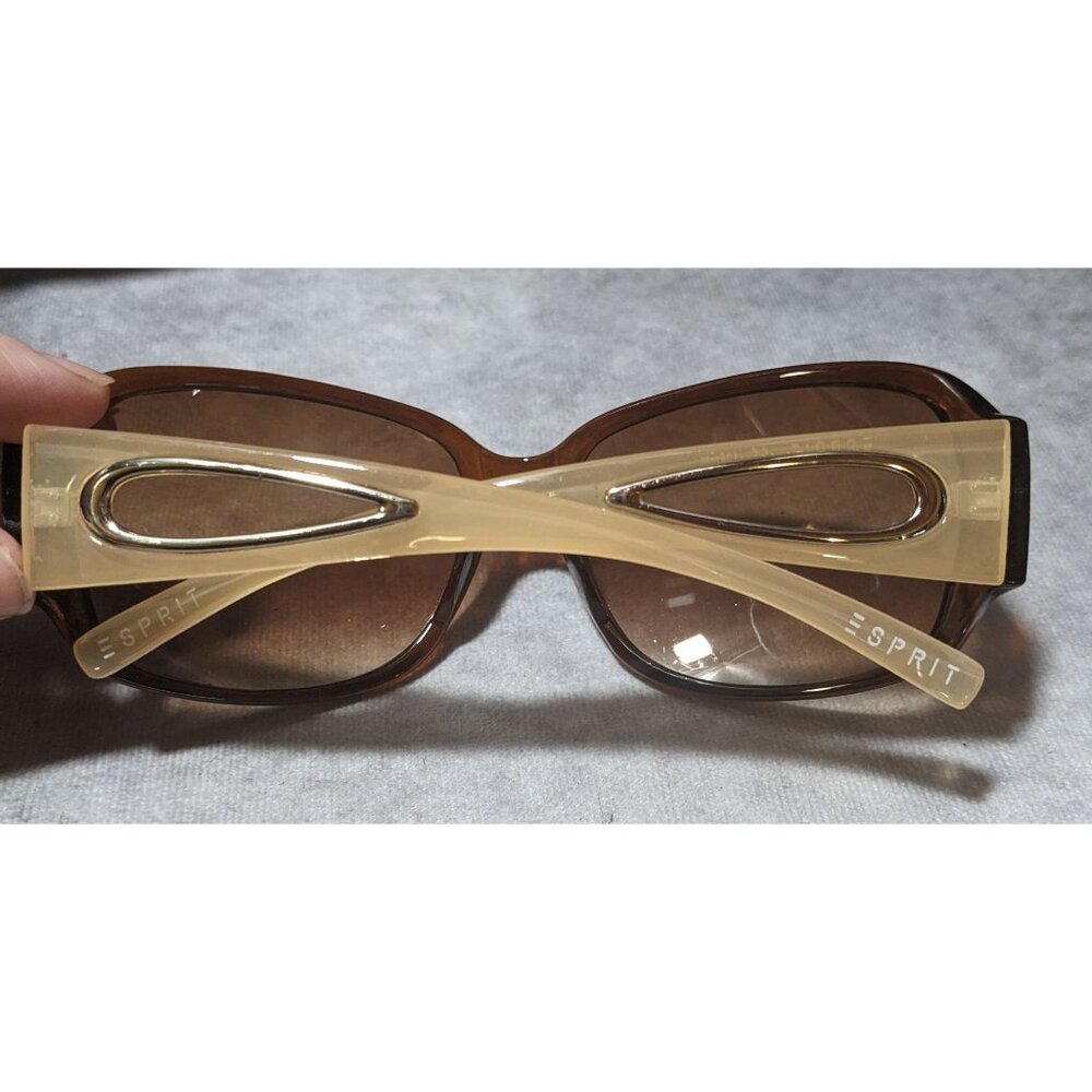 Esprit Brown And Beige Sunglasses With Teardrop Cutouts - Picture 8 of 9